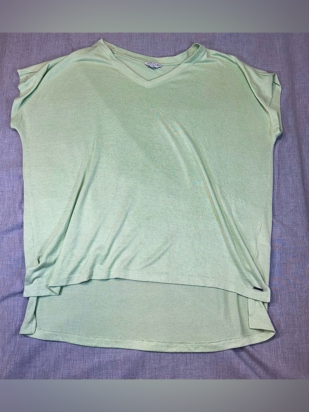 Orvis Mint Green V-Neck Tunic Top